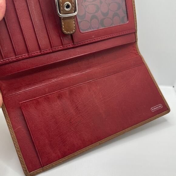 Vintage Soho COACH Brown Buckle Y2k Leather Wallet - Picture 6 of 10